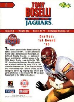 1995 Classic NFL Rookies - Silver #2 Tony Boselli Back