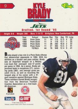1995 Classic NFL Rookies - Silver #9 Kyle Brady Back