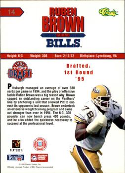 1995 Classic NFL Rookies - Silver #14 Ruben Brown Back