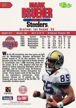 1995 Classic NFL Rookies - Silver #27 Mark Bruener Back