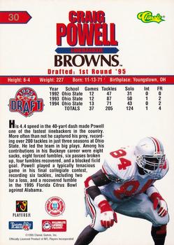 1995 Classic NFL Rookies - Silver #30 Craig Powell Back