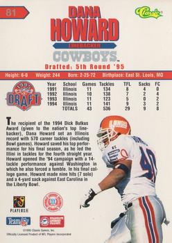 1995 Classic NFL Rookies - Silver #81 Dana Howard Back