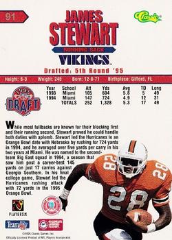 1995 Classic NFL Rookies - Silver #91 James Stewart Back