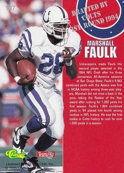 1995 Classic NFL Rookies - Silver #107 Marshall Faulk Back