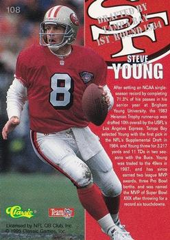 1995 Classic NFL Rookies - Silver #108 Steve Young Back