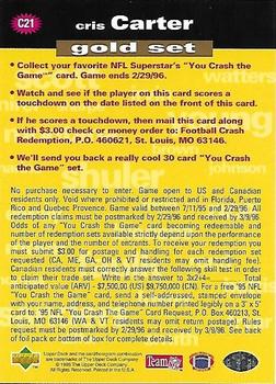 1995 Collector's Choice - You Crash the Game Gold #C21 Cris Carter Back