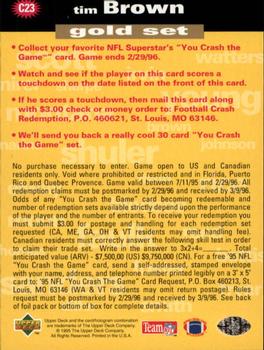 1995 Collector's Choice - You Crash the Game Gold #C23 Tim Brown Back