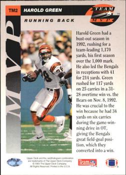 1993 Upper Deck - Team MVP #TM2 Harold Green Back