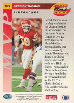 1993 Upper Deck - Team MVP #TM9 Derrick Thomas Back