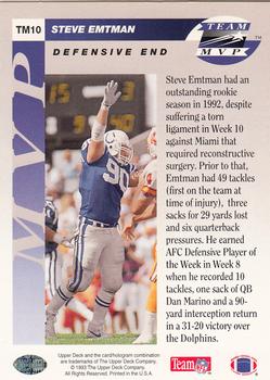1993 Upper Deck - Team MVP #TM10 Steve Emtman Back