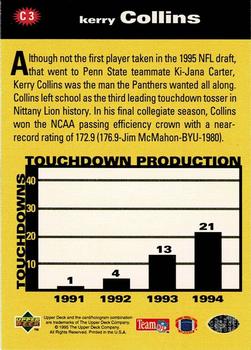 1995 Collector's Choice - You Crash the Game Gold Touchdown! Exchange #C3 Kerry Collins Back