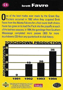 1995 Collector's Choice - You Crash the Game Gold Touchdown! Exchange #C6 Brett Favre Back