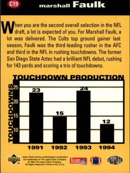 1995 Collector's Choice - You Crash the Game Gold Touchdown! Exchange #C19 Marshall Faulk Back