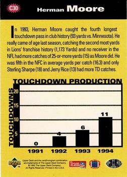 1995 Collector's Choice - You Crash the Game Gold Touchdown! Exchange #C30 Herman Moore Back