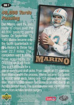 1995 Collector's Choice - Marino Chronicles #DM7 Dan Marino Back
