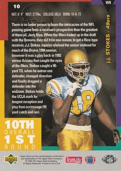 1995 Collector's Choice - Player's Club #10 J.J. Stokes Back