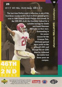 1995 Collector's Choice - Player's Club #25 Sherman Williams Back