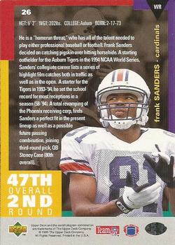 1995 Collector's Choice - Player's Club #26 Frank Sanders Back