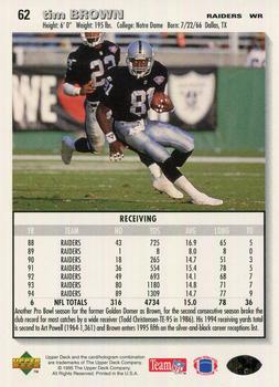 1995 Collector's Choice - Player's Club #62 Tim Brown Back
