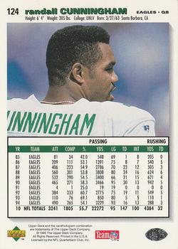 1995 Collector's Choice - Player's Club #124 Randall Cunningham Back