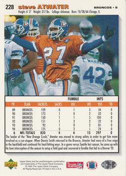 1995 Collector's Choice - Player's Club #228 Steve Atwater Back