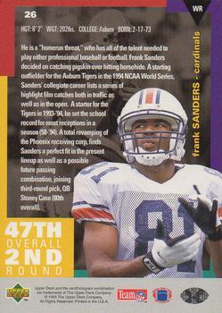 1995 Collector's Choice - Platinum Player's Club #26 Frank Sanders Back