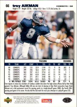 1995 Collector's Choice - Platinum Player's Club #66 Troy Aikman Back