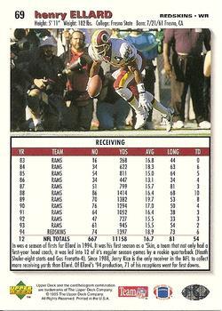 1995 Collector's Choice - Platinum Player's Club #69 Henry Ellard Back