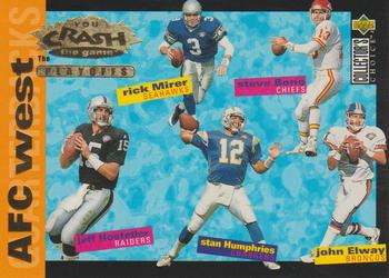 1995 Collector's Choice Update - You Crash the Game: The Playoffs Gold #CP3 John Elway / Jeff Hostetler / Stan Humphries / Steve Bono / Rick Mirer Front