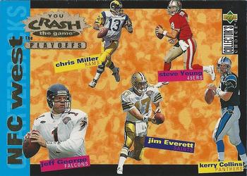 1995 Collector's Choice Update - You Crash the Game: The Playoffs Gold #CP6 Kerry Collins / Jim Everett / Jeff George / Chris Miller / Steve Young Front