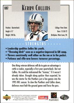 1995 Collector's Choice Update - Gold #U87 Kerry Collins Back