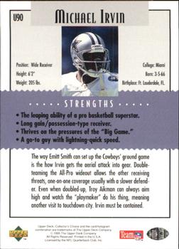 1995 Collector's Choice Update - Gold #U90 Michael Irvin Back