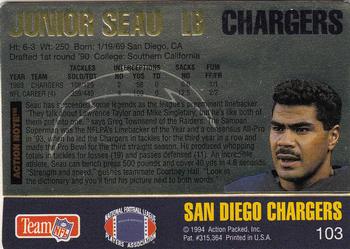 1994 Action Packed #103 Junior Seau Back