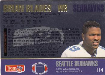 1994 Action Packed #114 Brian Blades Back