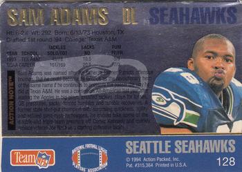 1994 Action Packed #128 Sam Adams Back