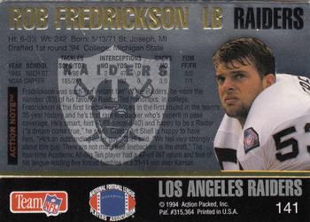 1994 Action Packed #141 Rob Fredrickson Back