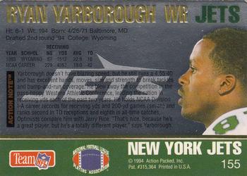 1994 Action Packed #155 Ryan Yarborough Back
