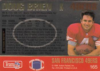 1994 Action Packed #165 Doug Brien Back