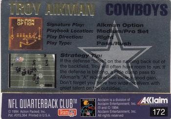 1994 Action Packed #172 Troy Aikman Back