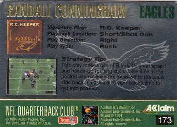 1994 Action Packed #173 Randall Cunningham Back