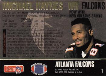 1994 Action Packed #1 Michael Haynes Back