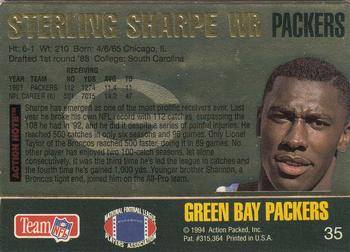 1994 Action Packed #35 Sterling Sharpe Back