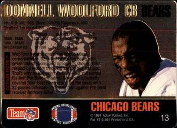 1994 Action Packed #13 Donnell Woolford Back