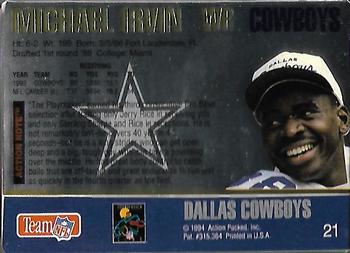 1994 Action Packed #21 Michael Irvin Back