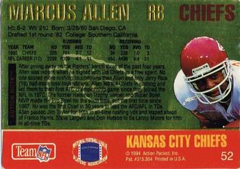 1994 Action Packed #52 Marcus Allen Back