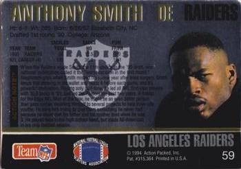 1994 Action Packed #59 Anthony Smith Back