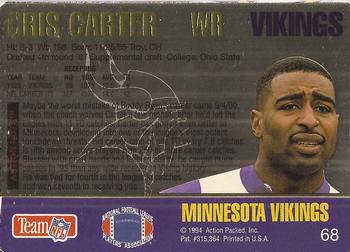 1994 Action Packed #68 Cris Carter Back