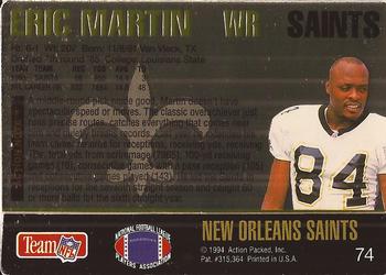 1994 Action Packed #74 Eric Martin Back