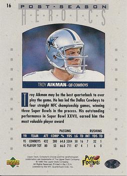 1995 Collector's Choice Update - Post-Season Heroics Silver #16 Troy Aikman Back