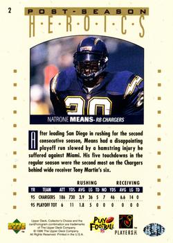 1995 Collector's Choice Update - Post-Season Heroics Gold #2 Natrone Means Back